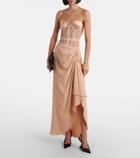 Mugler re/edit draped crêpe georgette maxi skirt