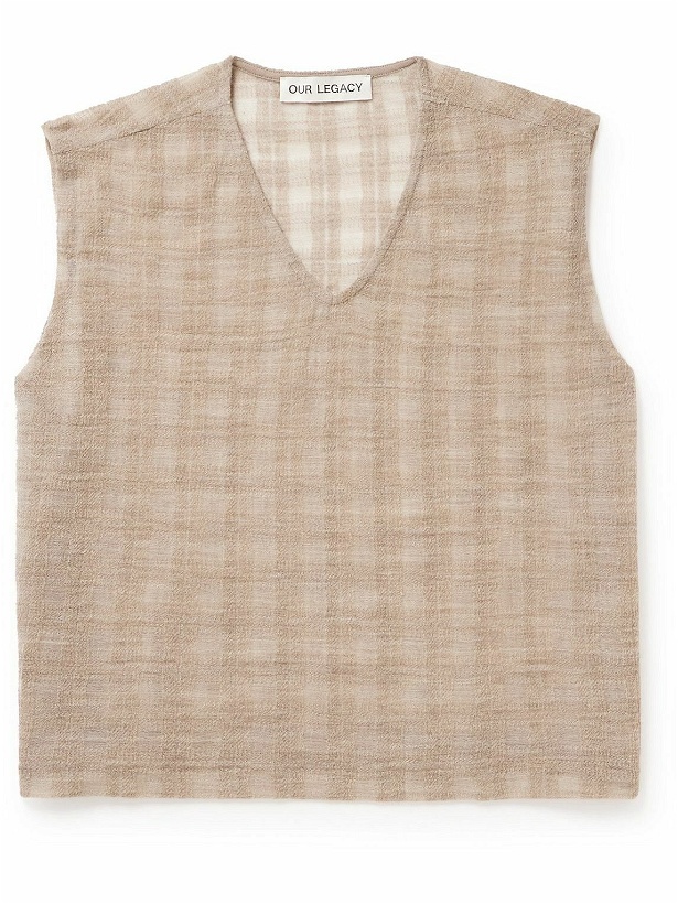 Photo: Our Legacy - Double Lock Checked Wool-Blend Vest - Neutrals