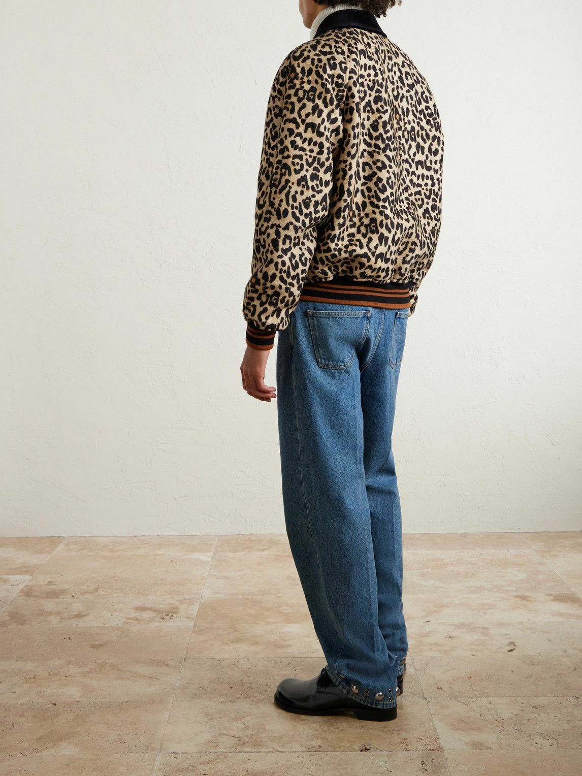 Valentino Garavani - Leopard-Print Wool-Twill Bomber Jacket - Brown
