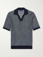 Frescobol Carioca - Rino Ribbed-Knit Cotton-Blend Polo Shirt - Blue