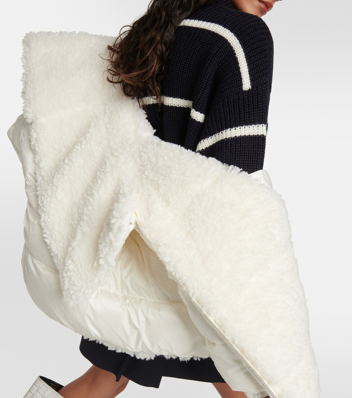 Moncler Murray faux shearling-trimmed jacket Moncler