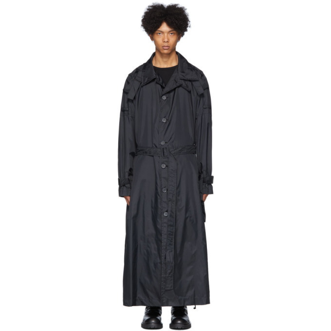 Photo: Yohji Yamamoto Black Nylon Trench Coat