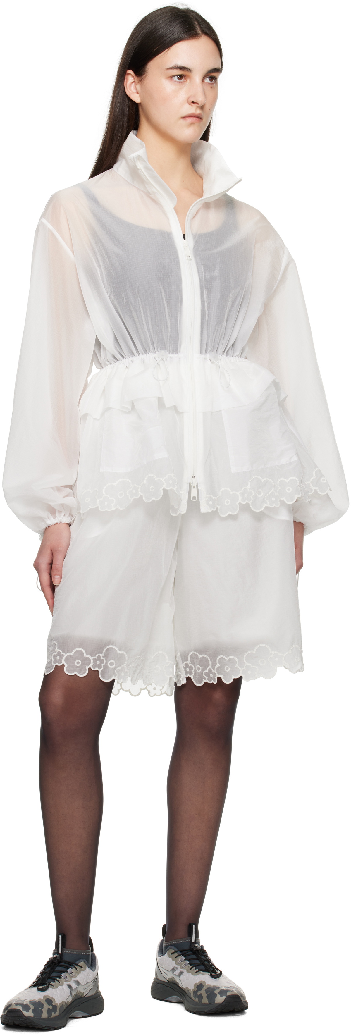 Cecilie Bahnsen White Arya Shorts