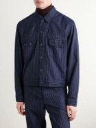 RRL - Western Striped Cotton-Jacquard Broken-Twill Overshirt - Blue