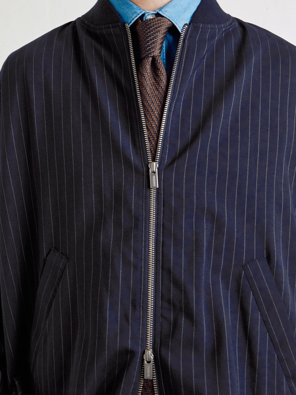 Barena - Gabier Fulgor Striped Wool-Blend Bomber Jacket - Blue