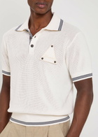 Jacquemus Le Polo Voilier Open-knit Silk and Cotton-blend Polo Shirt Off White