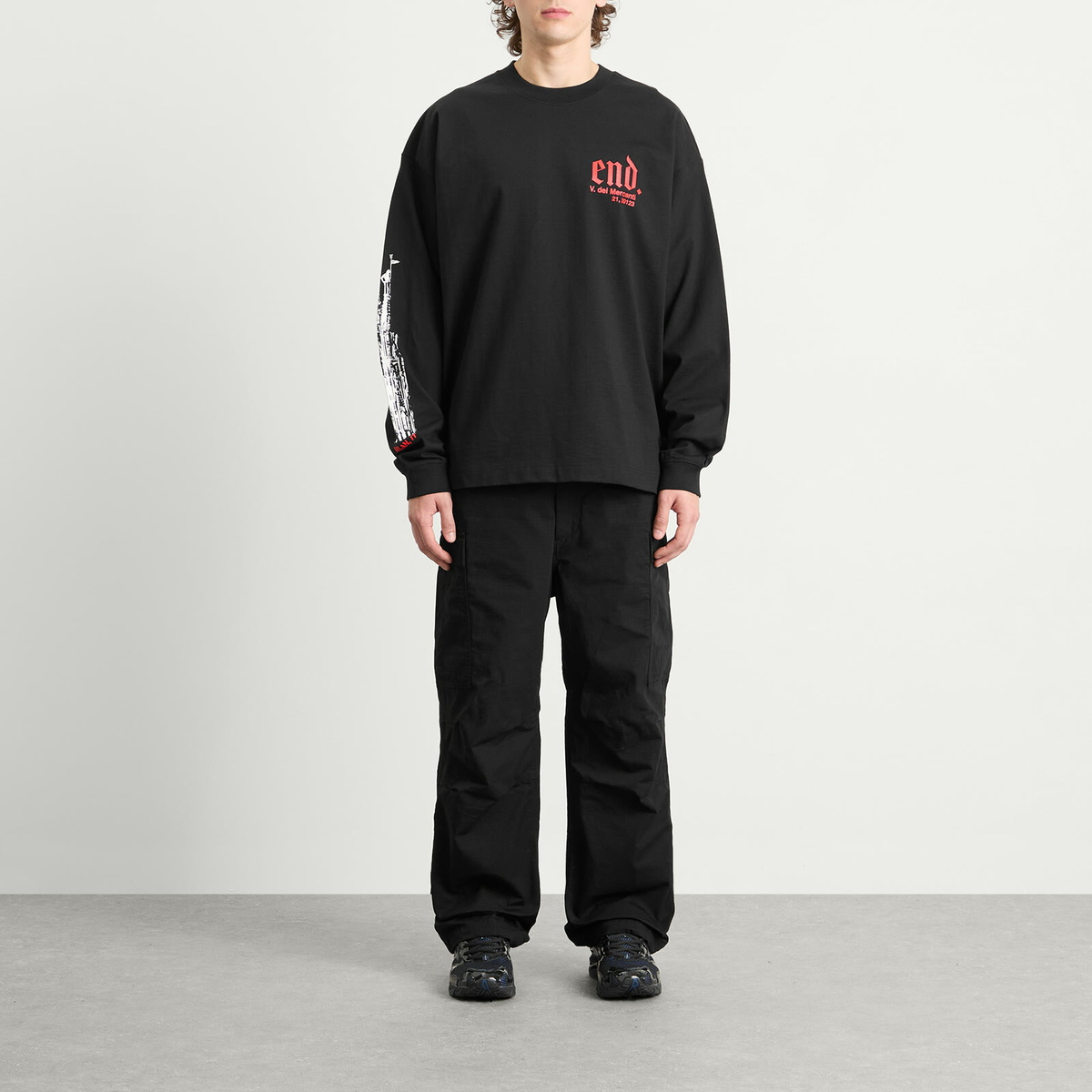 END. City Series 2.0 Milan Long Sleeve T-Shirt in Black