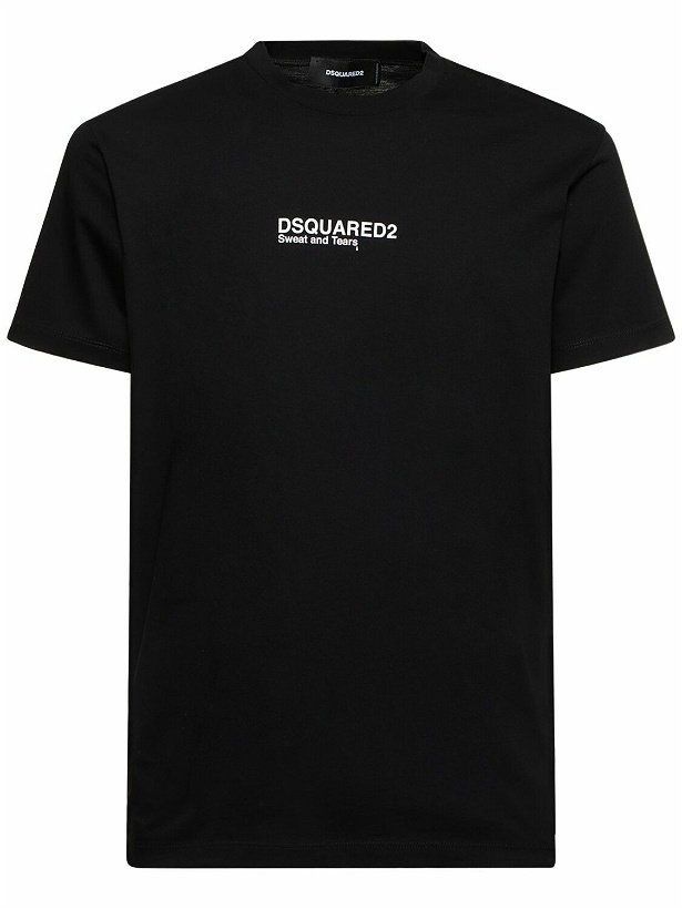 Photo: DSQUARED2 - Logo Printed Cotton Jersey T-shirt