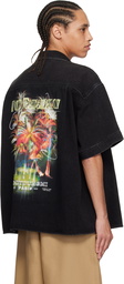 WOOYOUNGMI Black Palm Tree Denim Shirt