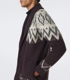 Eleventy Chevron cashmere and silk intarsia cardigan