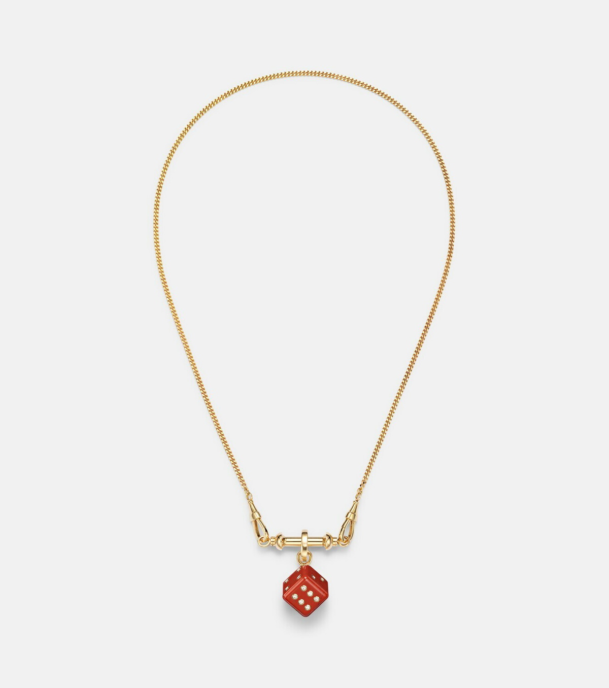 Marie Lichtenberg Connector 18kt gold charm necklace with jasper and diamonds