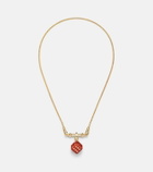 Marie Lichtenberg Connector 18kt gold charm necklace with jasper and diamonds