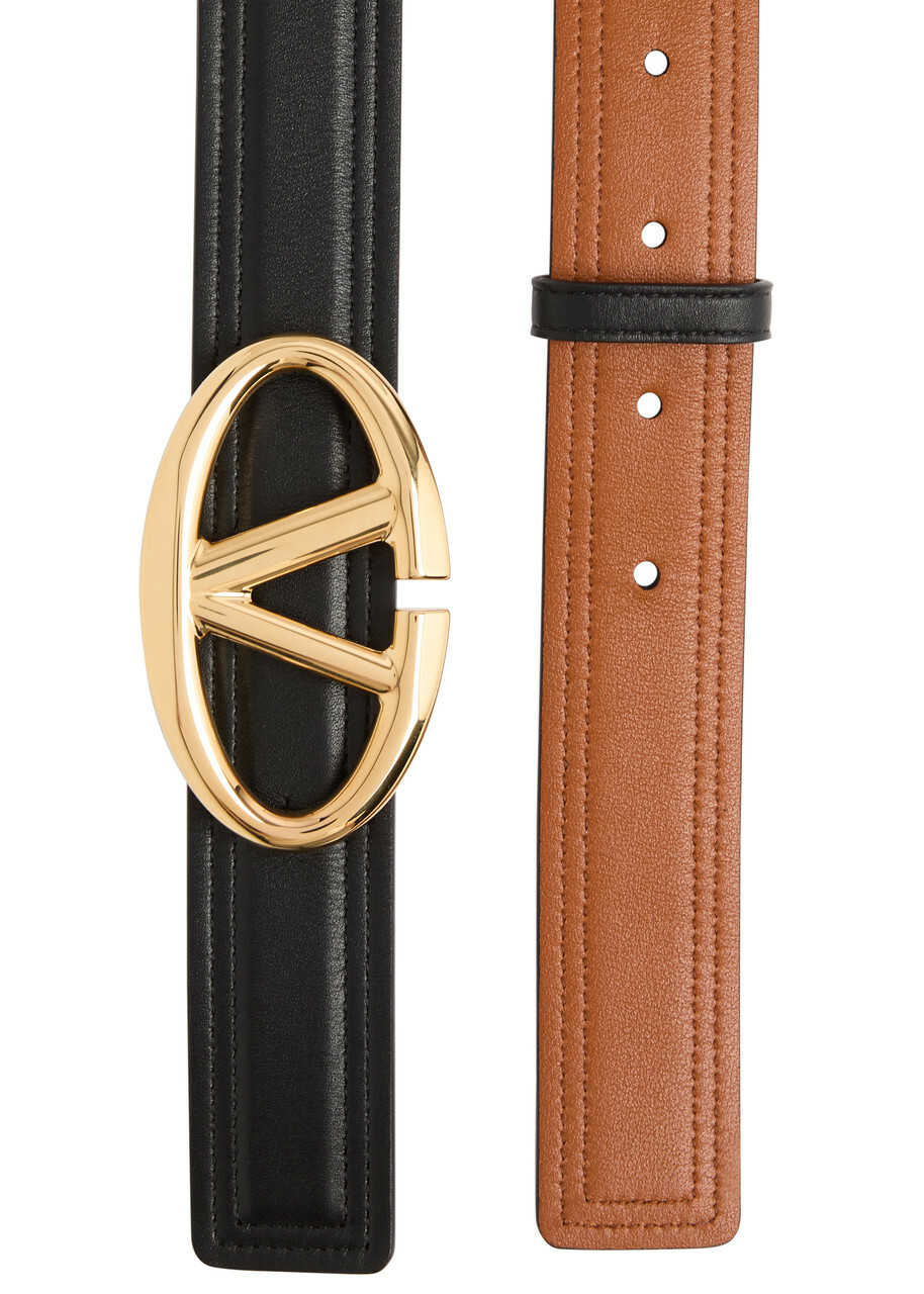 Valentino Vlogo Moon 30Mm Leather Belt, Black Valentino Garavani 30mm VLogo Signature Leather Belt | Black  main image 2