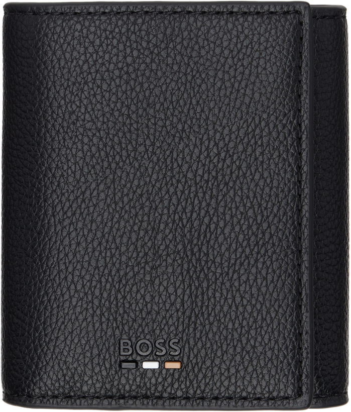 Photo: BOSS Black Grained Faux-Leather Wallet