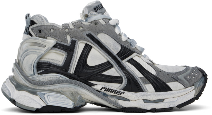 Photo: Balenciaga Gray & White Runner Sneakers