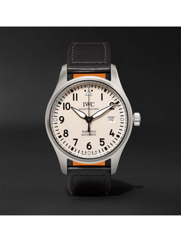 Photo: IWC Schaffhausen - Pilot's Mark XVIII Automatic 40mm Stainless Steel and Leather Watch, Ref. No. IW327002