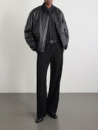 Dolce&Gabbana - Padded Full-Grain Leather Bomber Jacket - Black
