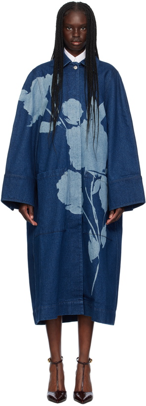 Photo: Erdem Indigo Floral Denim Coat
