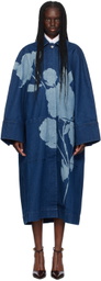 Erdem Indigo Floral Denim Coat