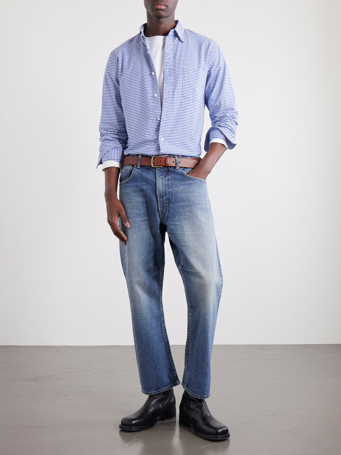 Beams Plus - Straight-Leg Paint-Splattered Jeans - Blue