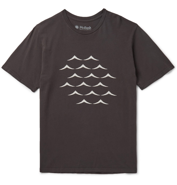 Photo: Mollusk - Riemann Printed Cotton-Jersey T-Shirt - Black