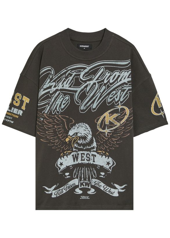 Photo: Kidwest Eagle Atelier Printed Cotton T-shirt Black