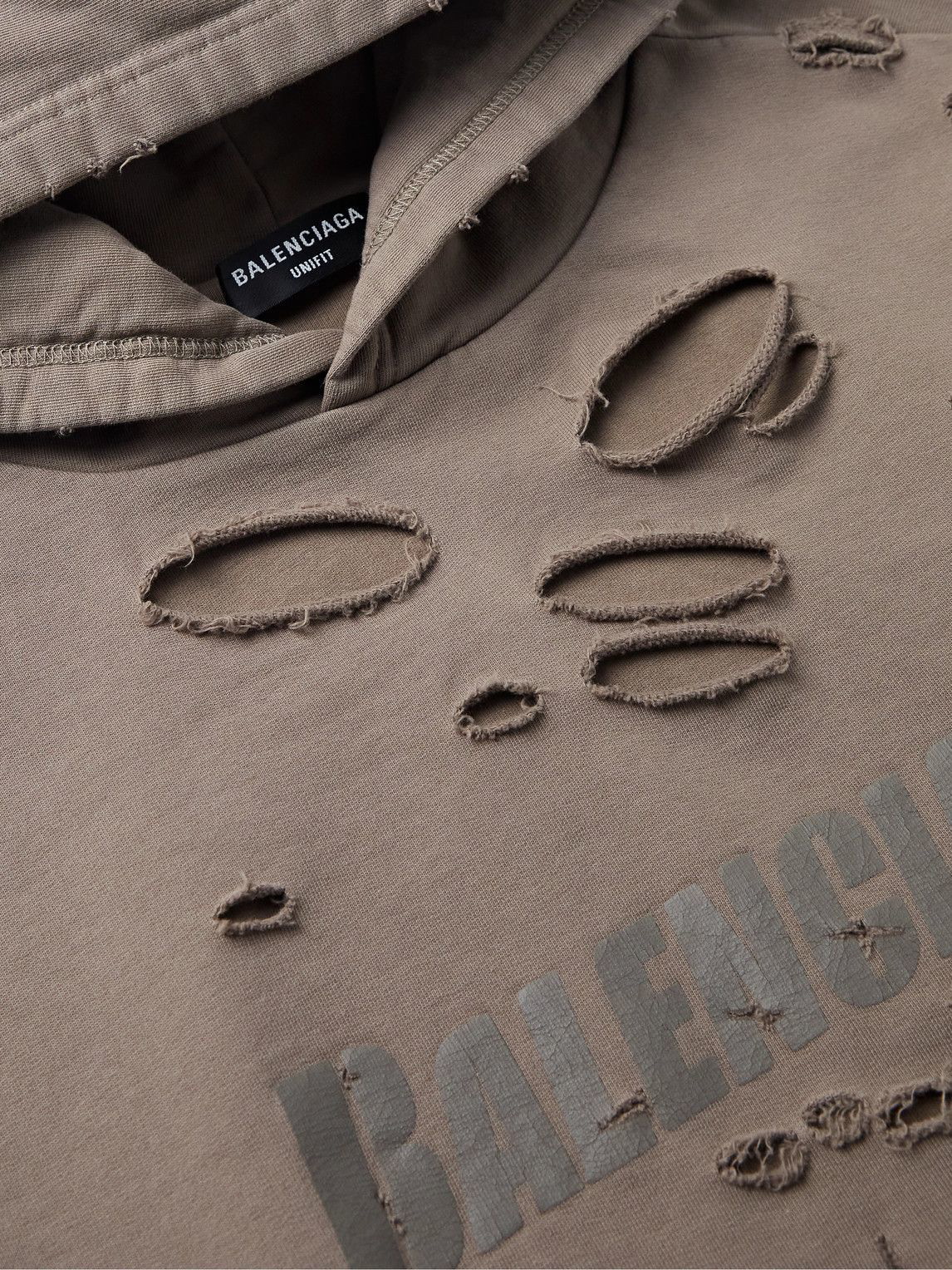 BALENCIAGA Logo-Print Cotton-Jersey Hoodie for Men