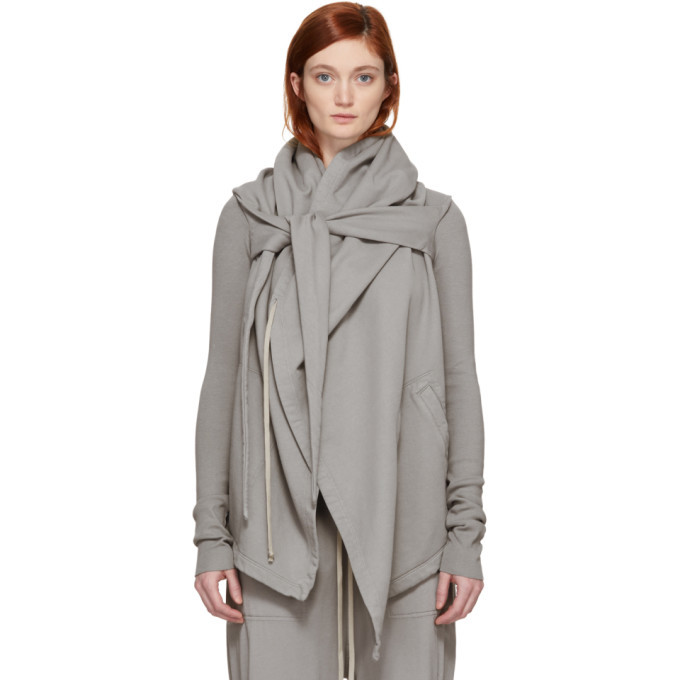 Photo: Rick Owens Drkshdw Grey Wrap Hoodie