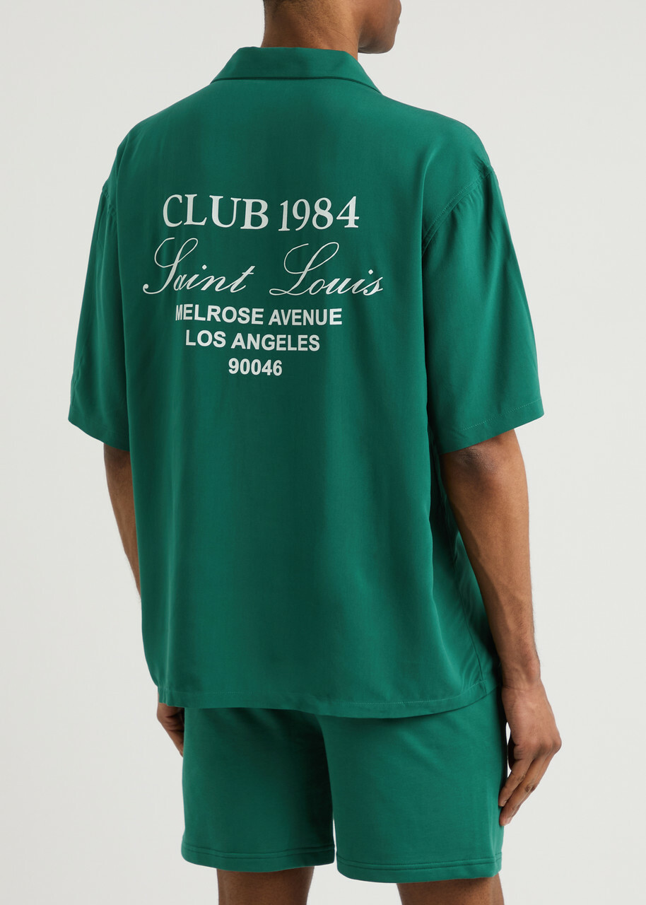Club 1984 Melrose Printed Cotton Shorts Green