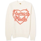 Human Made Men's Knitted Heart Crew Neck Jumper in White