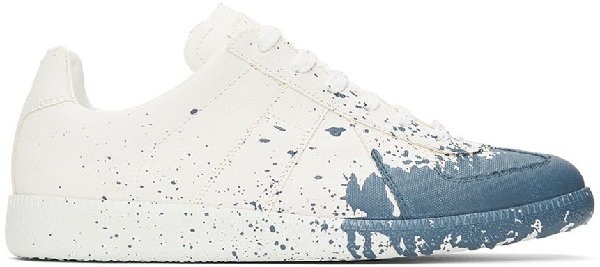 Maison Margiela White & Blue Replica Sneakers Maison Margiela