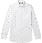 Gucci - Embroidered Cotton Shirt - White