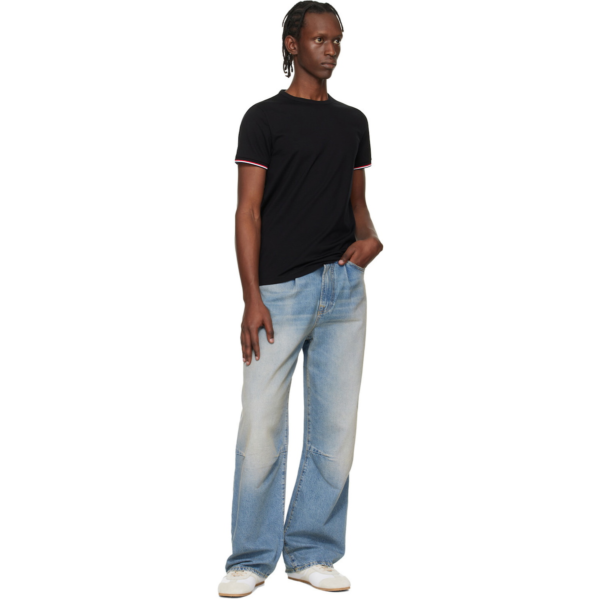 Moncler Black Tricolor-Trimmed Cotton T-shirt