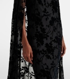 Rodarte Caped floral velvet devoré gown