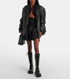 Junya Watanabe Belted pleated wool-blend miniskirt