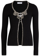 Rabanne Embellished Open-front Cardigan Black