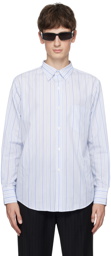 Ernest W. Baker Blue & White Striped Shirt
