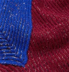 Missoni - Colour-Block Ribbed Wool Half-Zip Sweater - Men - Claret