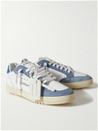 Off-White - 5.0 Leather, Cotton-Canvas and Suede Sneakers - Blue