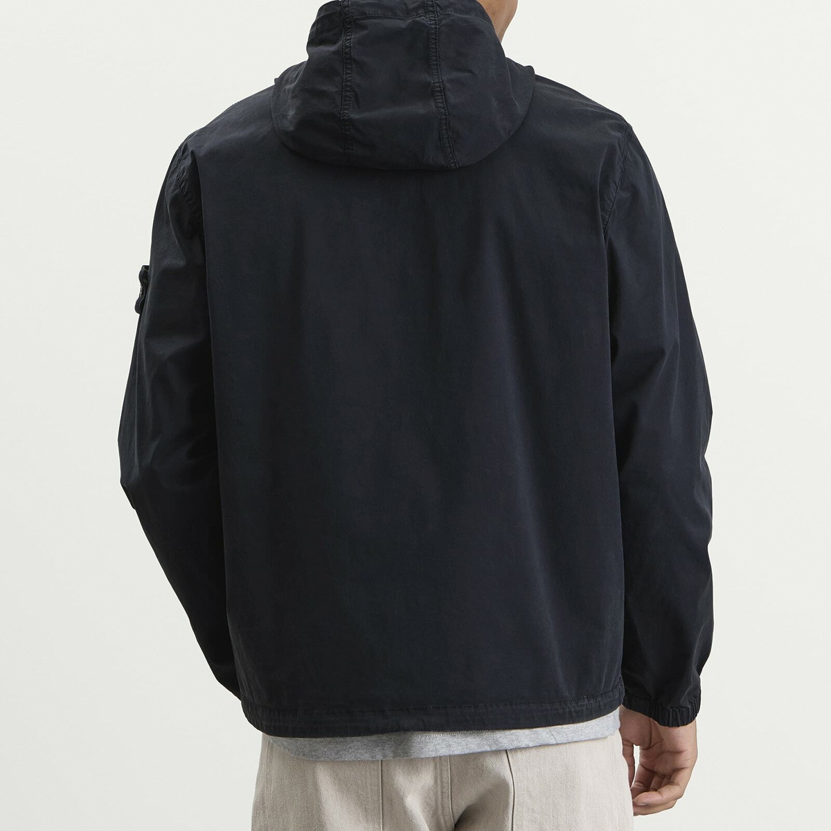 Stone Island Men's Organic Cotton Twill Hooded Jacket in Navy Blue