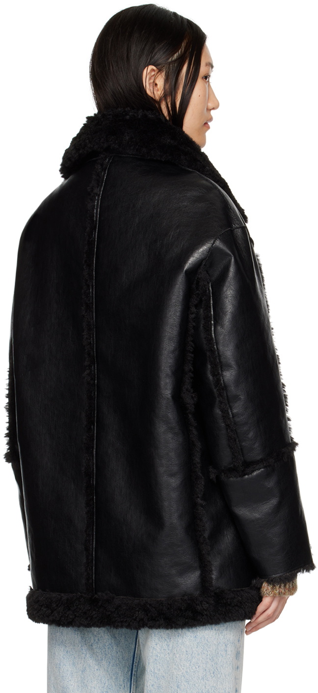 PERVERZE Black Single Breasted Reversible Coat