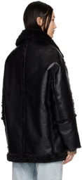 PERVERZE Black Single Breasted Reversible Coat