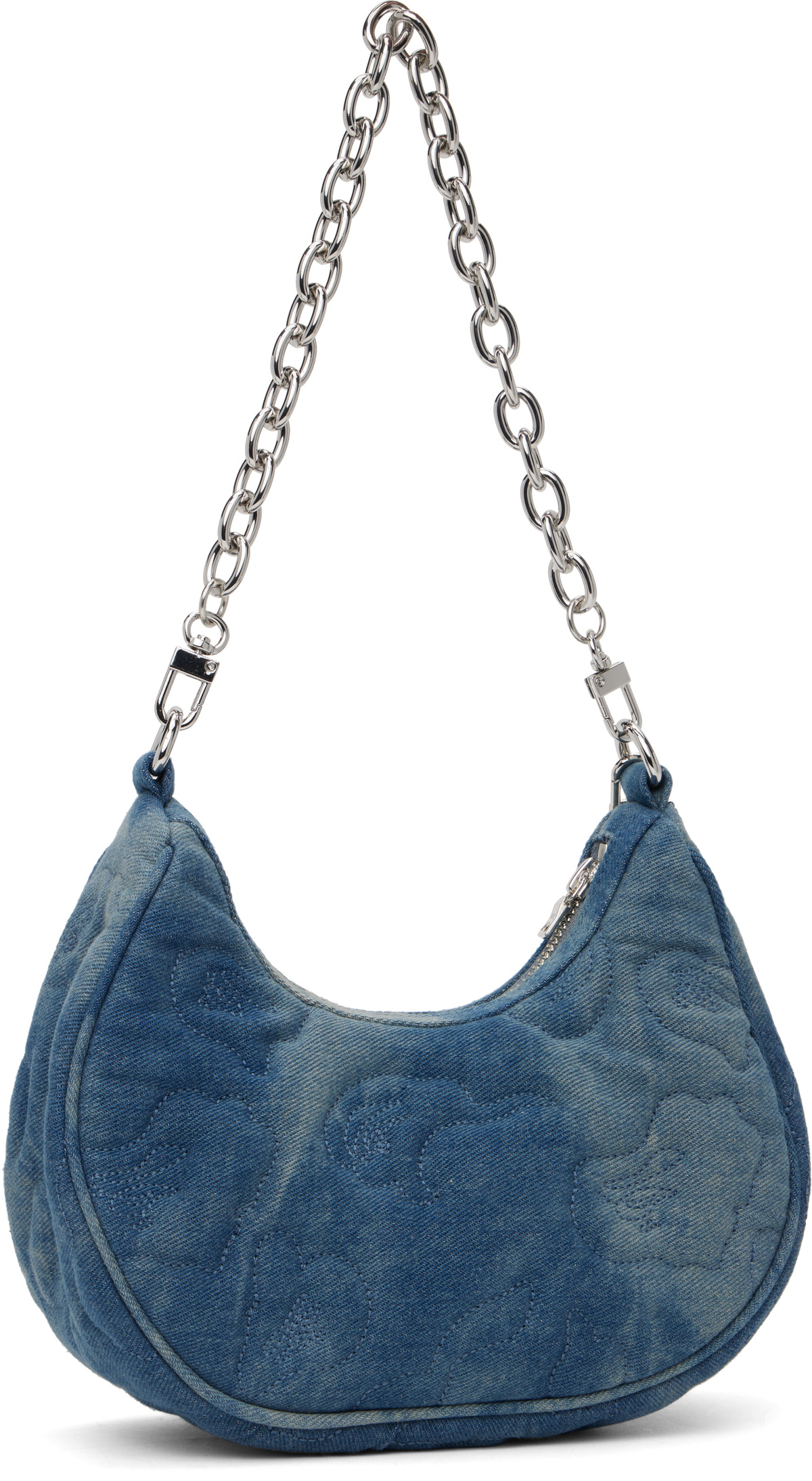 BAPE Blue Camo Quilting Denim Moon Shape Bag