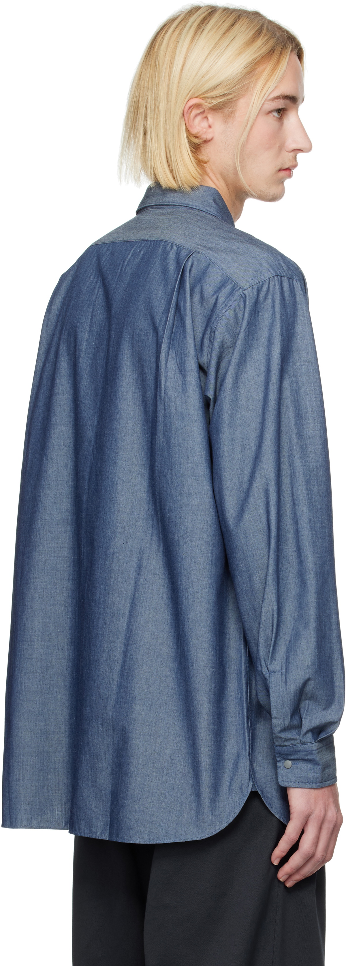 nanamica Indigo Regular Collar Chambray Shirt Nanamica