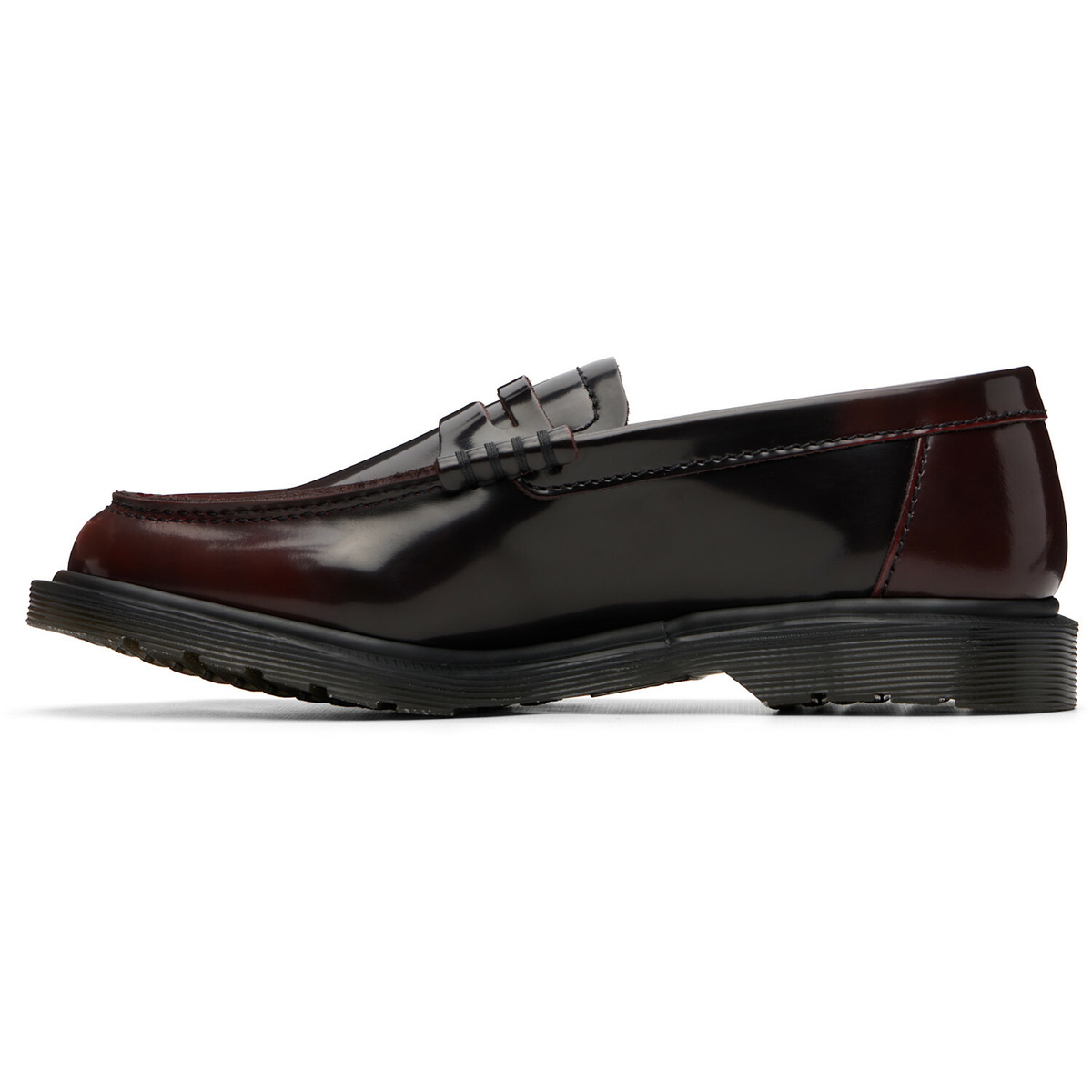Dr. Martens Burgundy Mayfare Rub Off Leather Penny Loafers