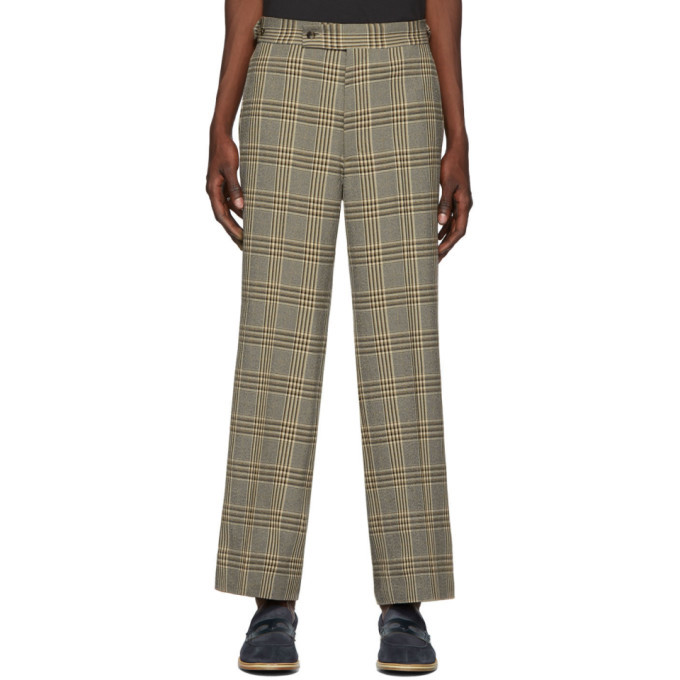 Needles Beige Graph Plaid Side Tab Trousers Needles