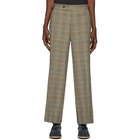 Needles Beige Graph Plaid Side Tab Trousers