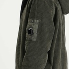 C.P. Company Men's Corduroy Lens Zip Hoodie in Dark Shadow