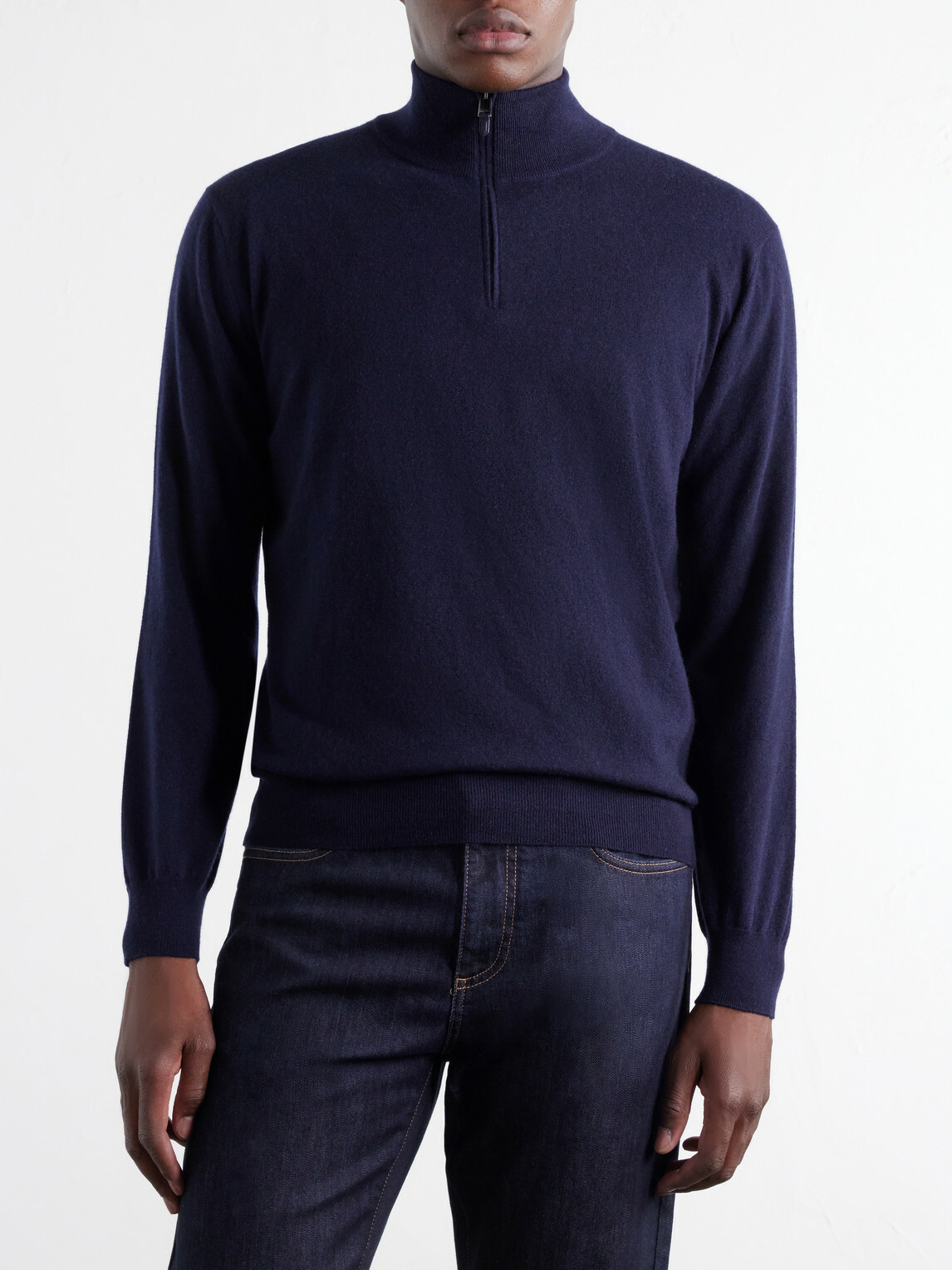 Canali - Cashmere Half-Zip Sweater - Blue