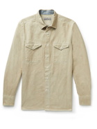 Canali - Linen-Blend Twill Overshirt - Neutrals